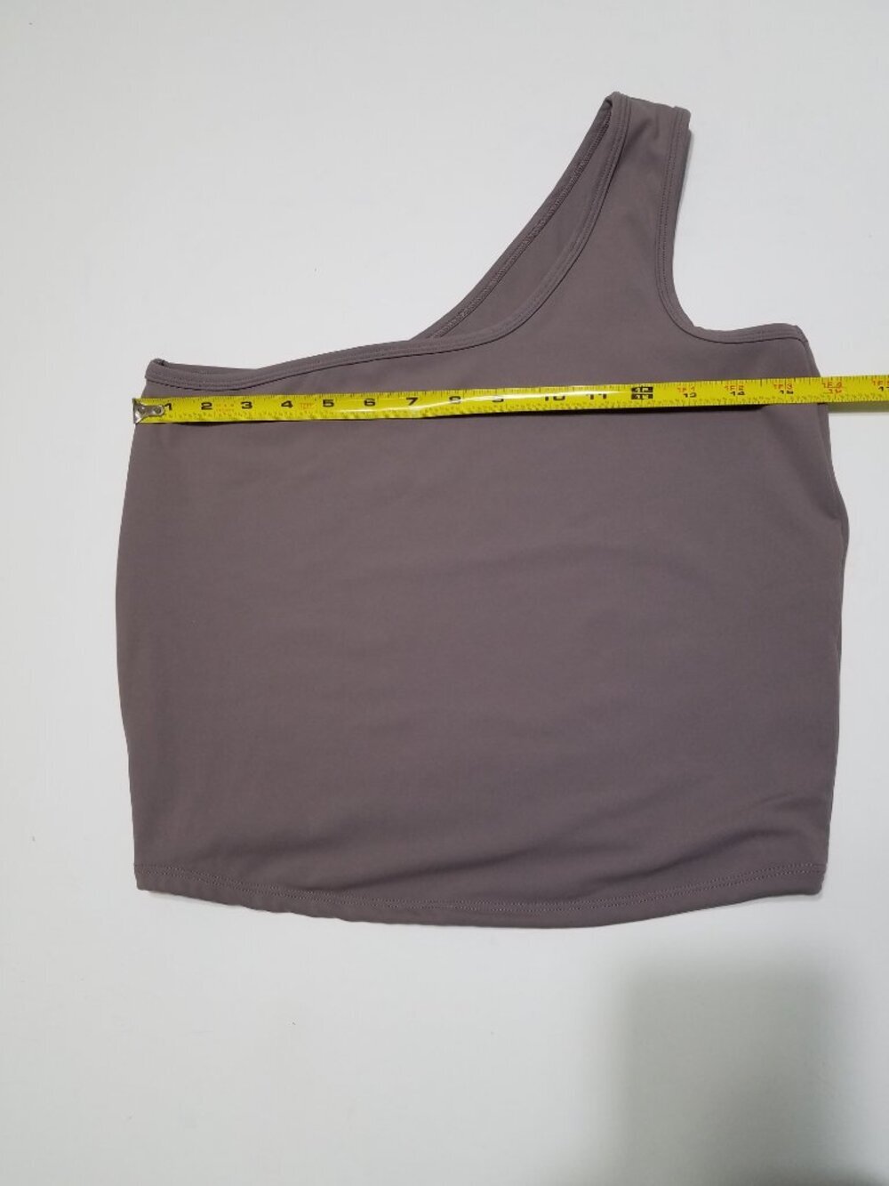 Five the label One Shoulder Taupe Gray Active Cropped Top Size XL - Picture 3 of 7